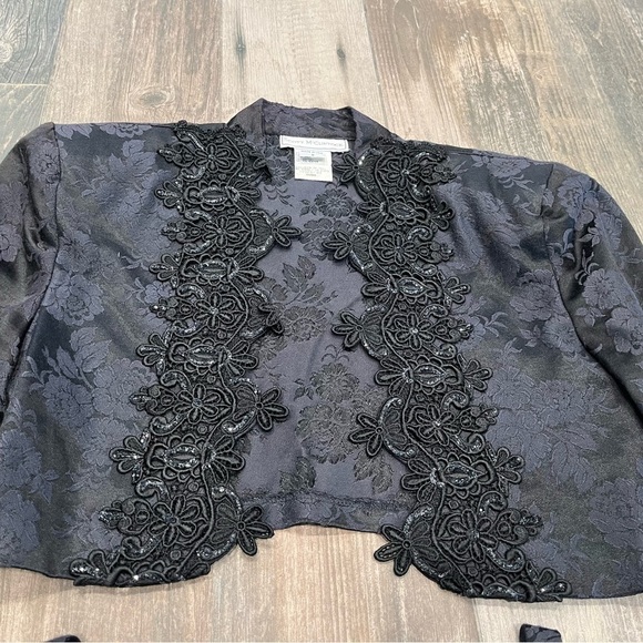 scott mcclintock Brocade Jeweled Beaded -2 Piece Dress & Bolero Jacket Vintage - Picture 14 of 16
